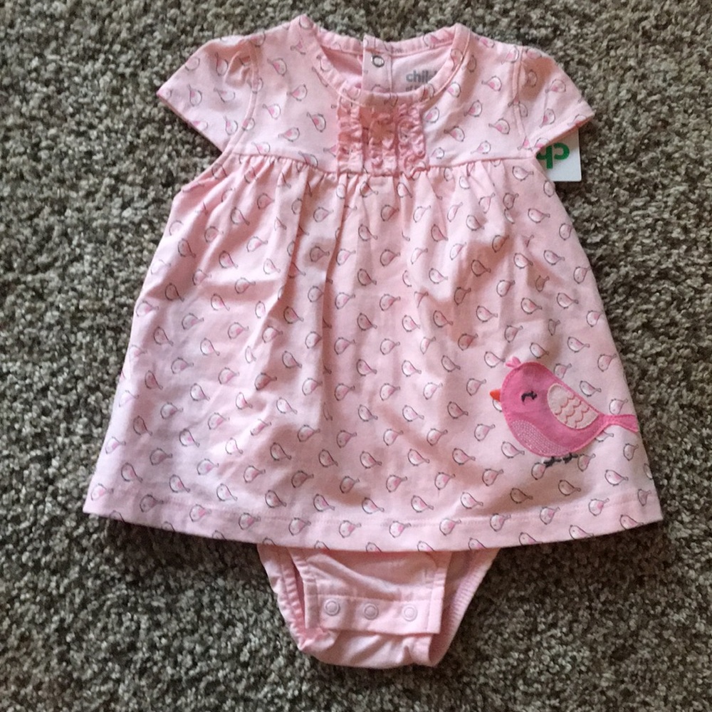 Carters pink bird baby dress